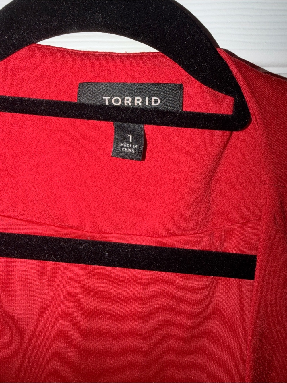 Torrid Red Draped Open-Front Blazer - Picture 2 of 4